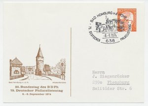 Postal stationery / Postmark Germany 1974 Mail coach - Horse