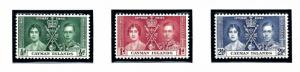 Cayman Is 97 99 MNH 1937 KGVI Coronation