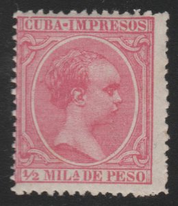 1894 Cuba Newspaper Stamps Sc P19 King Alfonso Spain NEW
