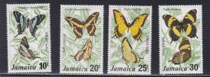 Jamaica # 398-401, Butterflies, Mint NH, 1/2 Cat.