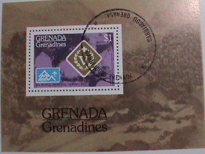 GRANADA STAMP:1975 14TH WIRKD JAMBOREE NORWAY  CTO-MNH STAMP S/S. #2 VERY RARE