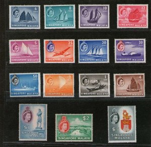 Malaya Singapore 1955 QV Sc 28-42 FU