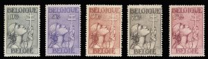 Belgium #B144-148 Cat$59.20+ (for hinged), 1933 Anti-Tuberculosis, five value...