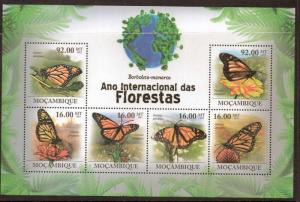 MOZAMBIQUE 2011 BUTTERFLIES SHEETLET MNH