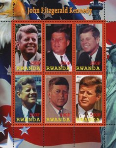 John Fitzgerald Kennedy President USA Souvenir Sheet of 6 Stamps Mint NH