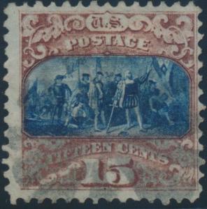 #119 F-VF USED W/ FAINT BLACK CANCEL BRILLIANT COLOR CV $800.00 BP2778