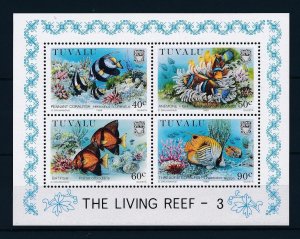 [48047] Tuvalu 1989 Marine life fish anemonefish coralfish Sheet MNH