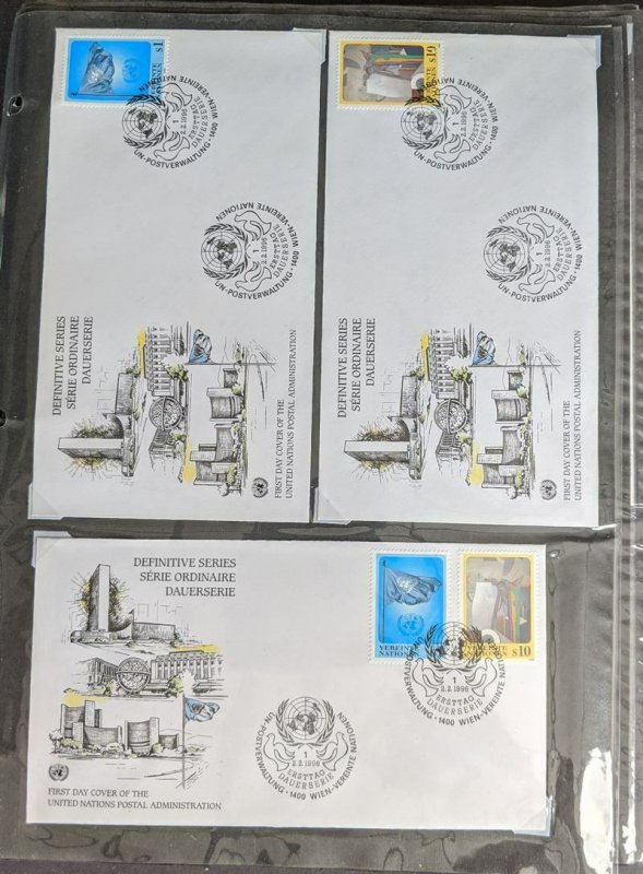 EDW1949SELL : U.N. Beautiful collection of all cachet unaddressed FDC 1996-2002