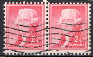 USA; 1954: Sc. # 1033: Used  Se-Tenant Single Stamps