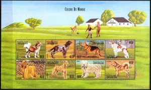 Central African 1999 Dogs Mi. 2318/25 sheet MNH