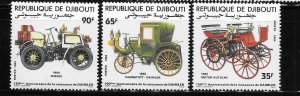 Djibouti 1984 Gottlieb Daimler old car motor carriage Sc 585-587 MNH A2174