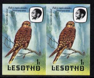 Lesotho 1982 Kestrel 1s def in unmounted mint imperf pair...