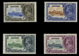 Gibraltar #100-103 (SG 114-117) Cat£32, 1935 Silver Jubilee, set of four, li...