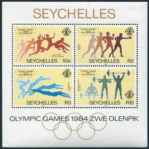 Seychelles 547-550,550a,MNH.Michel 563-566,Bl.24 Olympics Los Angeles-1984. 