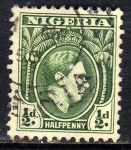 Nigeria 1938 - 51 KGV1 1/2d Green used SG 49 ( L201 )