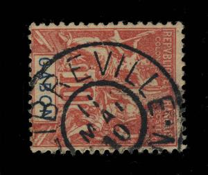 GABON - 1910 - CACHET 2-CERCLES PLEINS  LIBREVILLE / GABON  SUR N°20 10c ROUGE