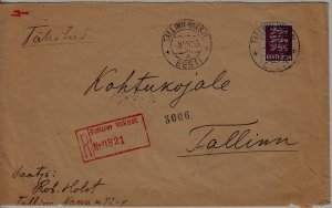 Estonia registered cover 8.7.35 Tallinn