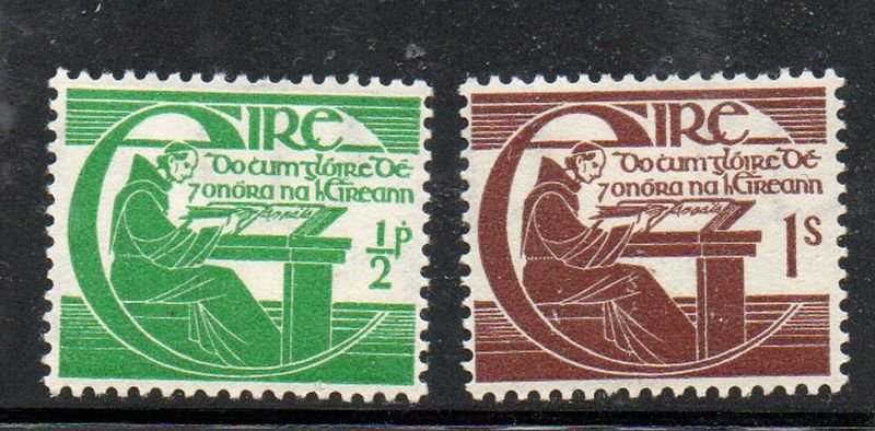 Ireland Sc 128-29 1944 Brother O'Clery stamp set mint