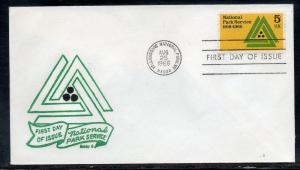 US #1314 National Park Service FDC Bobby G Cachet unadd D182