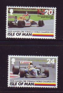 Isle of Man Sc 529-530 1992 Nigel Mansell stamp set mint NH