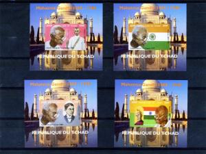 Chad 2009  Gandhi 1869-1848 - Souvenir Sheets IMPERFORATED (4) MNH