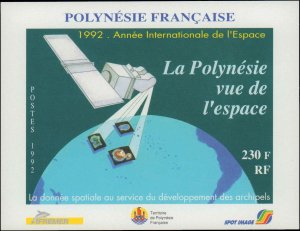 French Polynesia #587-590, Complete Set(4), 1992, Space, Never Hinged