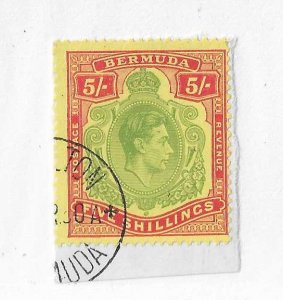 Bermuda Sc #125  5sh  perf 13  used on piece  VF