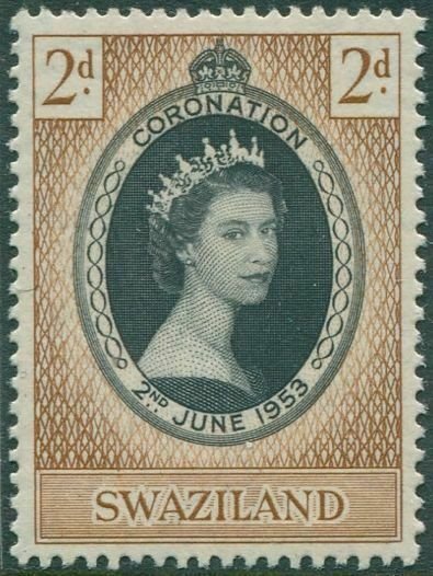 Swaziland 1953 SG52 2d black and brown Coronation QEII MNH