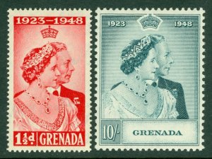 SG 166/7. 1948 Silver wedding set of Grenada. Fine unmounted mint CAT £24