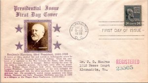 FDC 1938 SC #828 Registered Mail Crosby Cachet - Washington DC - Single - F76954