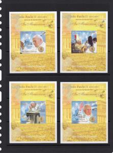 St.Thomas & Principe 2005 In Memoriam Pope John-Paul II/SPACE (9) S/S MNH