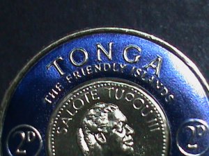 ​TONGA-1963-SC#129-GOLD FOIL ROUND STAMP-1ST GOLD COIN OF POLINESIA MINT VF