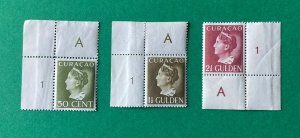 NETHERLANDS ANTILLES Curacao 161-63 MNH High Value Corner Stamps