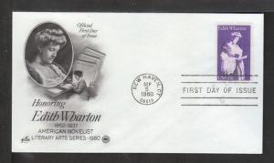 US 1832 Edith Wharton 1980 PCS U/A FDC 