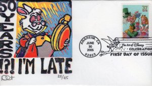 Set of 4 Dave Curtis Reductive Cut FDCs for the 2005 Disney Celebration Issue