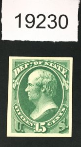 MOMEN: US STAMPS # O64P4 PROOF ON CARD LOT #19230