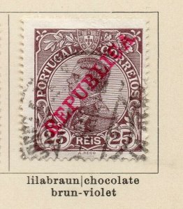 Portugal 1910 Early Issue Fine Used 25r. Republica Optd NW-178033