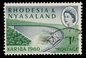 RHODESIA & NYASALAND QEII SG34, 1s slate-blue & green, FINE USED.