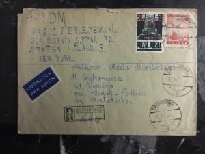 1919 Ciechanowiec Poland Post WWI Registered Cover to Staten Island USA Judaica