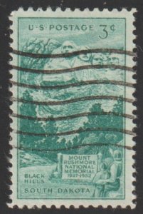 SC# 1011 - (3c) - Mt. Rushmore Used Single