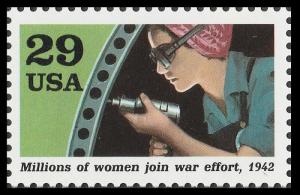 US 2697h 1942 Into the Battle Women join war effort 29c single MNH 1992