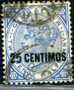 Gibraltar -1889 25c SG 18 Used GIBRALTAR POSTMARK 1889 (003258)