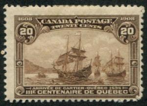 Canada SC# 103 (SG# 195)  Quebec Tercentenary 20c  MH