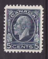 Canada-Sc#199- id7-unused hinge remnant og 5c KGV Medallion-1932-       