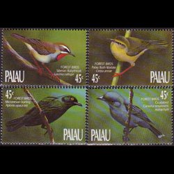 PALAU 1990 - Scott# 231-4 FOrest Birds Set of 4 NH