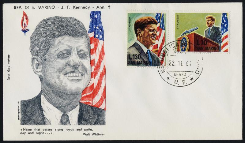 San Marino 607-8 on FDC - John F. Kennedy