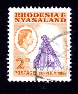 Rhodesia & Nyasaland 160 U 1959 2p ocher & violet