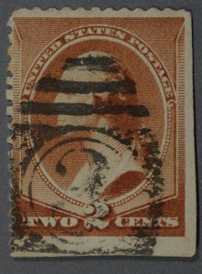 United States #210 Used VG Good Color & Paper Barred Oval Cancel w/ Number 3