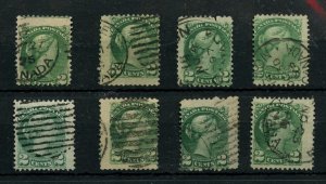 ? Large Jumbo margin & misperf 2 cent Small Queen lot used Canada