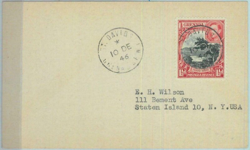 83337 - GRENADA - Postal History -  CARD to USA 1946 : ST. DAVIDS